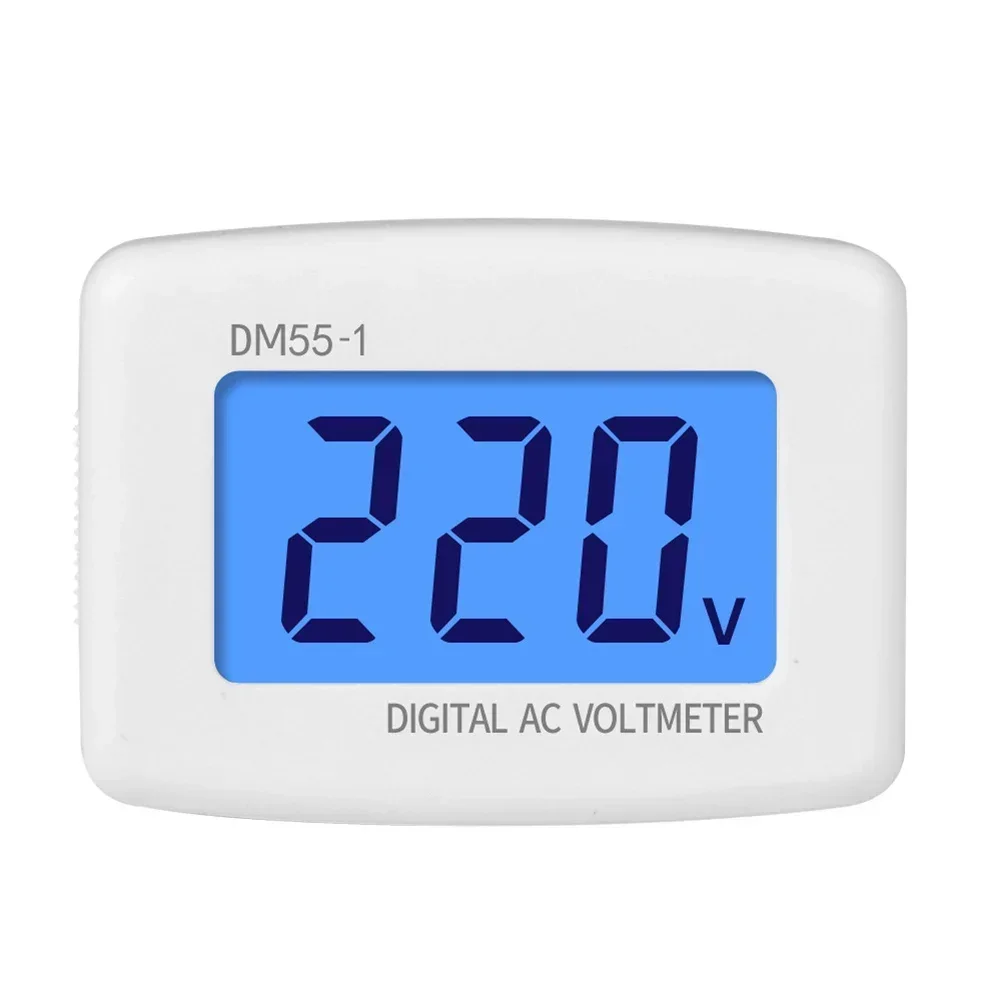 DM55-1 AC Voltmeter Plug Type Digital Voltmeter 110V-220V Volt Meter Digital AC LCD Digital Display Volt Test Monitor Detection