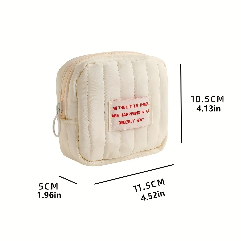 1 Pc Mini Simple Sanitary Napkin Zipper Pouch, Lightweight Clutch Storage Bag, Portable Lipstick Bag