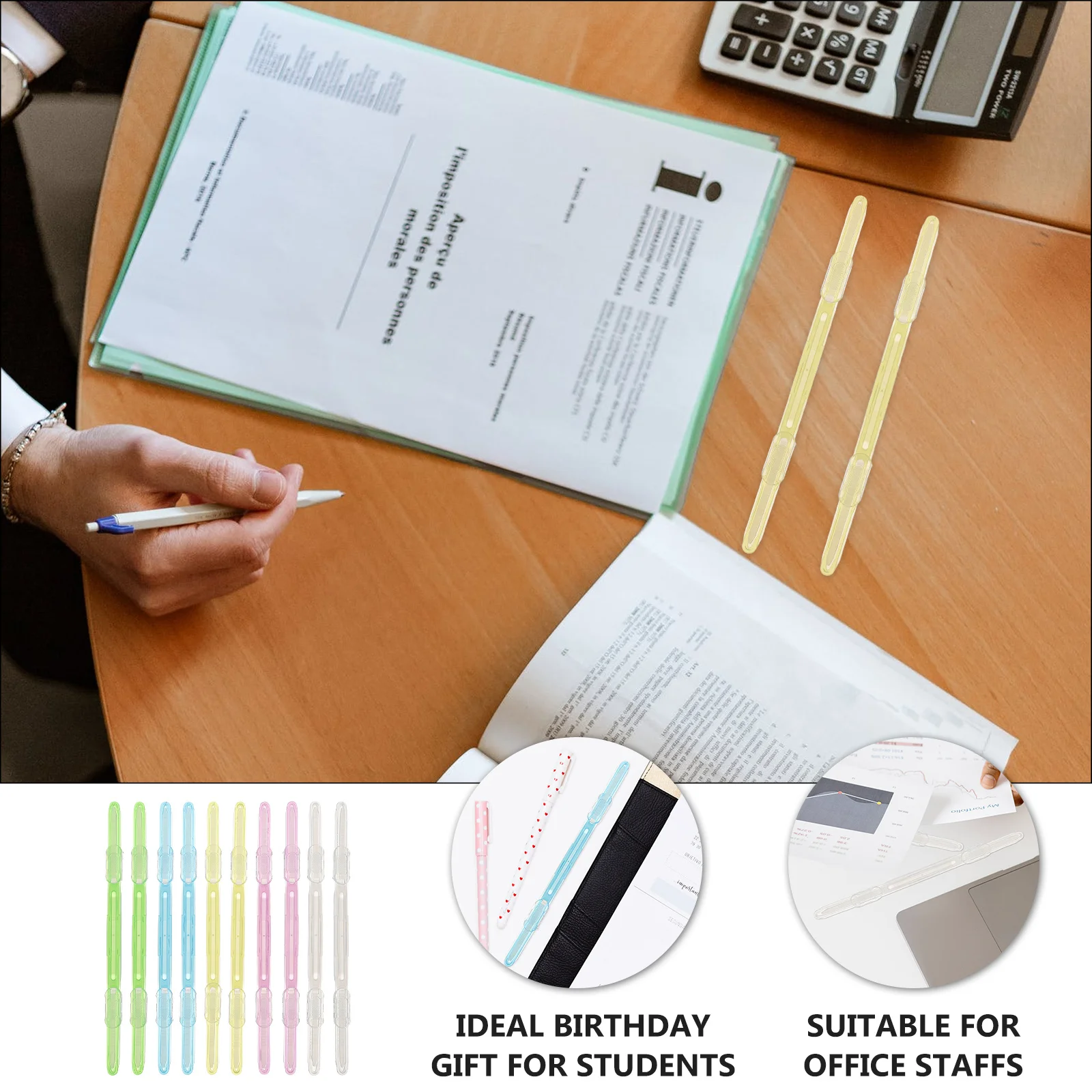 20Pcs Strong Clamping Force Plastic Binder Clips Lightweight Compact Ideal Gift for Students Office Staffs Plastic Clips