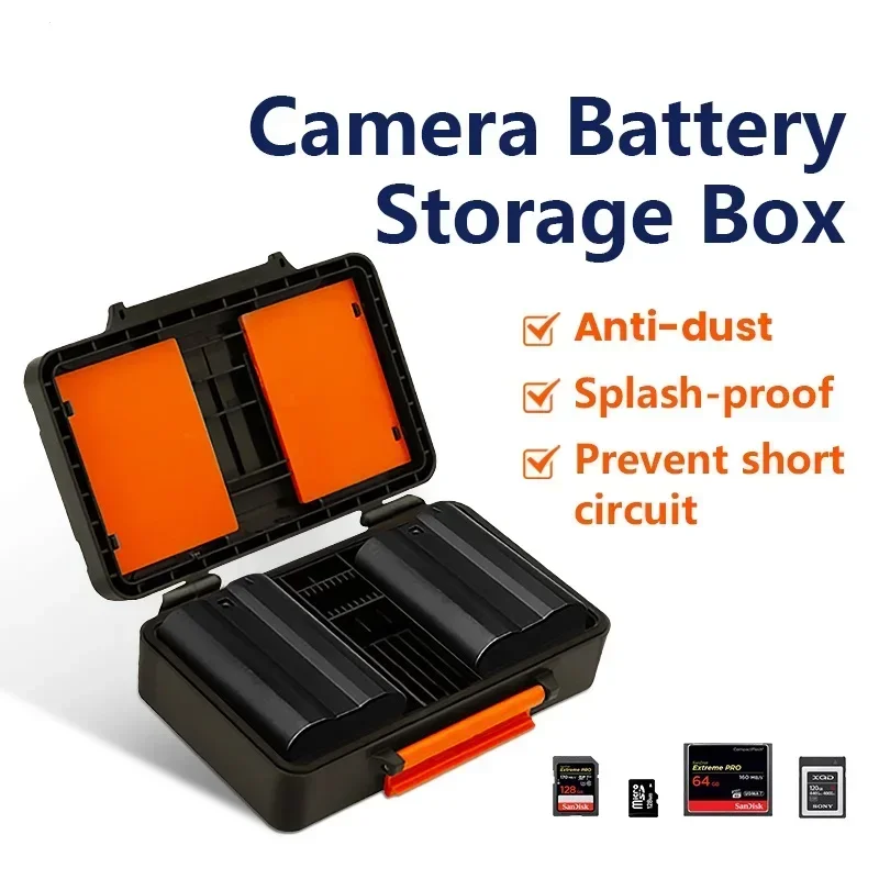 

Camera Battery Storage Box SD Memory Card Case for Sony NP-FZ100 NP-FM500H NP-FW50 Nikon EN-EL15 Canon LP-E6 LP-E8 LP-E17