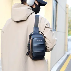 Lightweight Casual Chest Bags for Men Portable Minimalist Anti Theft Password Lock Small Shoulder Bag Waterproof Men's Sling Bag