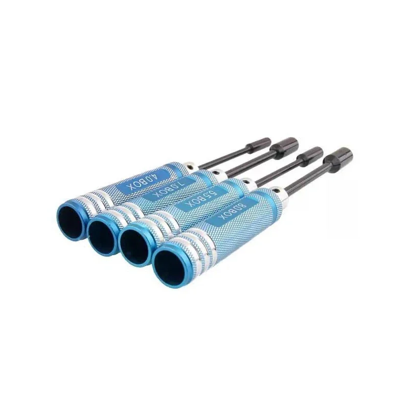 Repair Tools Kit 4pcs 4.0mm 5.5mm 7.0 8.0mm Hex Nut key Socket Screw Driver Wrench Spanner Box For RC Model Car Quadcopter Drone
