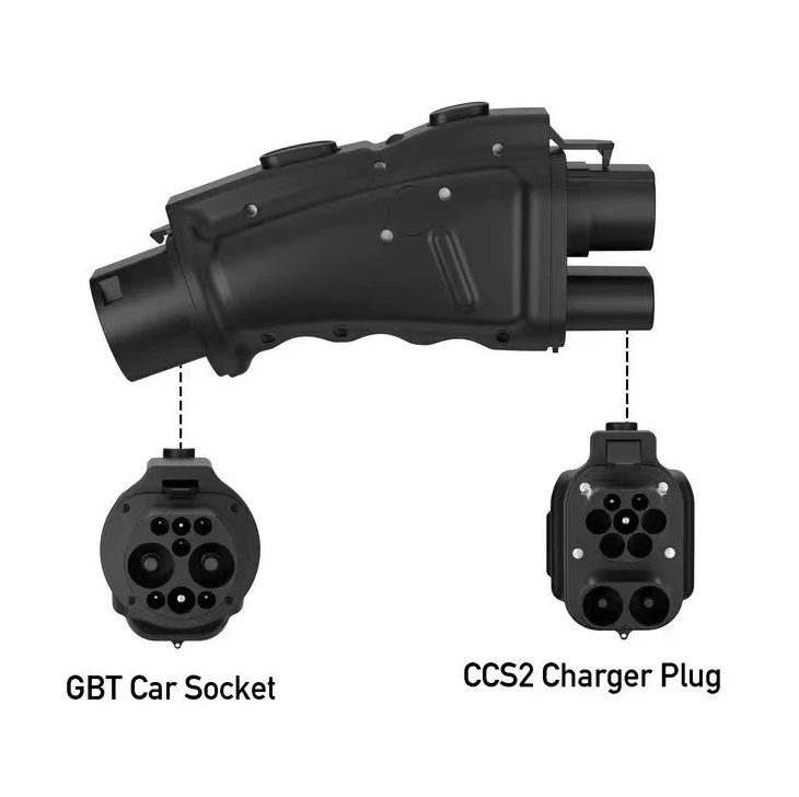 

New Condition Fast Portable Plug EV Charger Station Wall-Mounted Two-Gun DC Black AC for CCS2 to DBT AdapterCar Charger