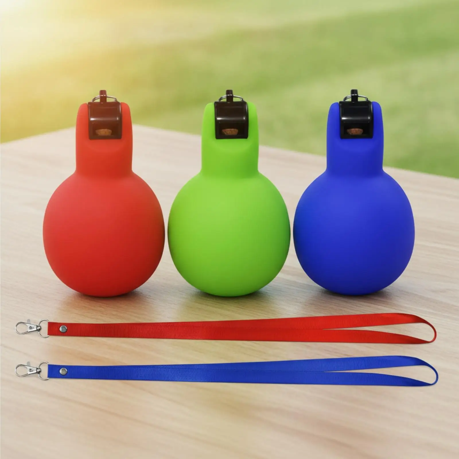 3 Pieces Hand Press Whistle with Lanyard Portable for Referees