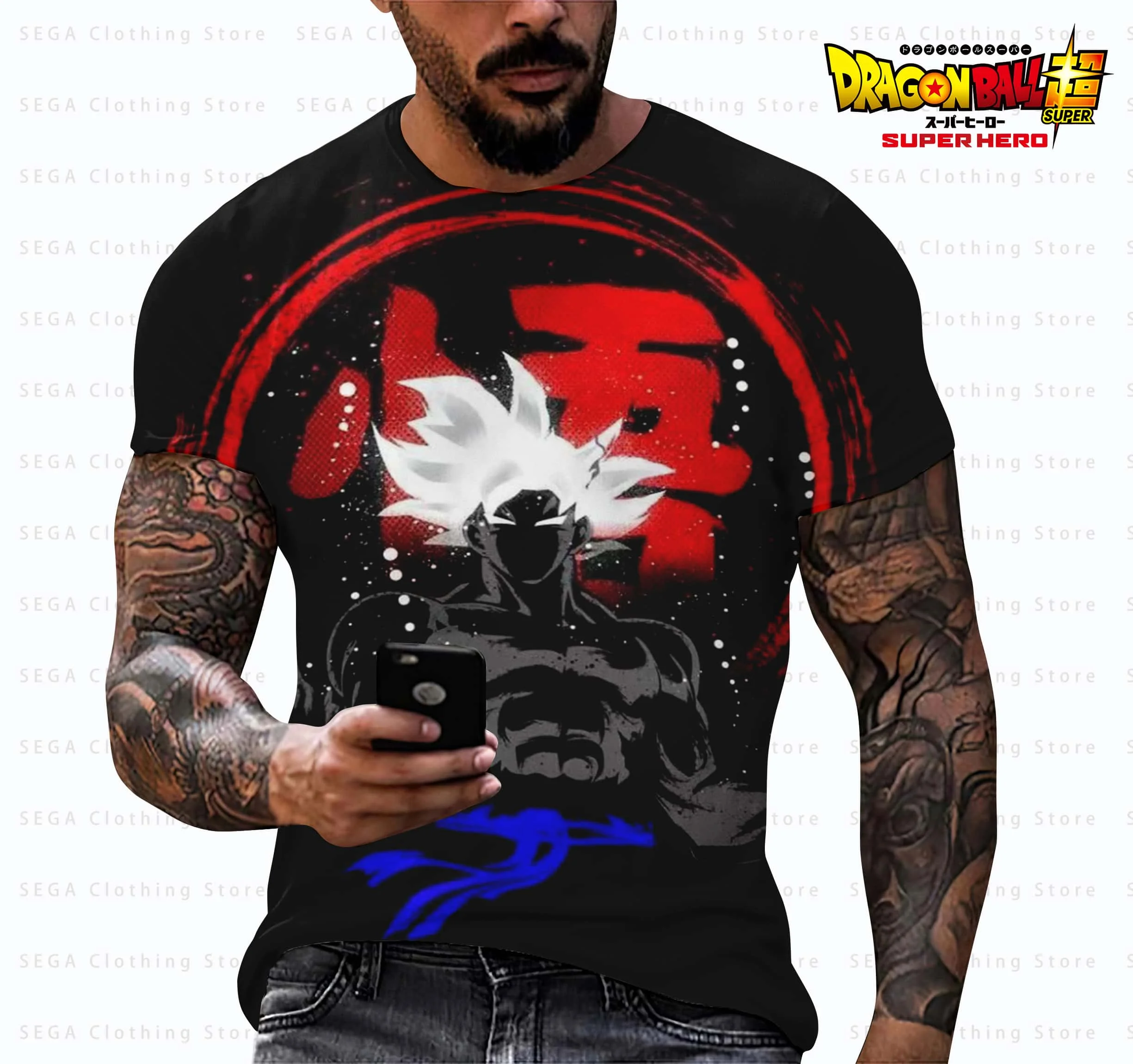 

2025 Dragon Ball Z Kids Baby Suit Son Goku Children's Summer Men's T-Shirt Anime Cartoon Print White Balck Boys and Girls' Top