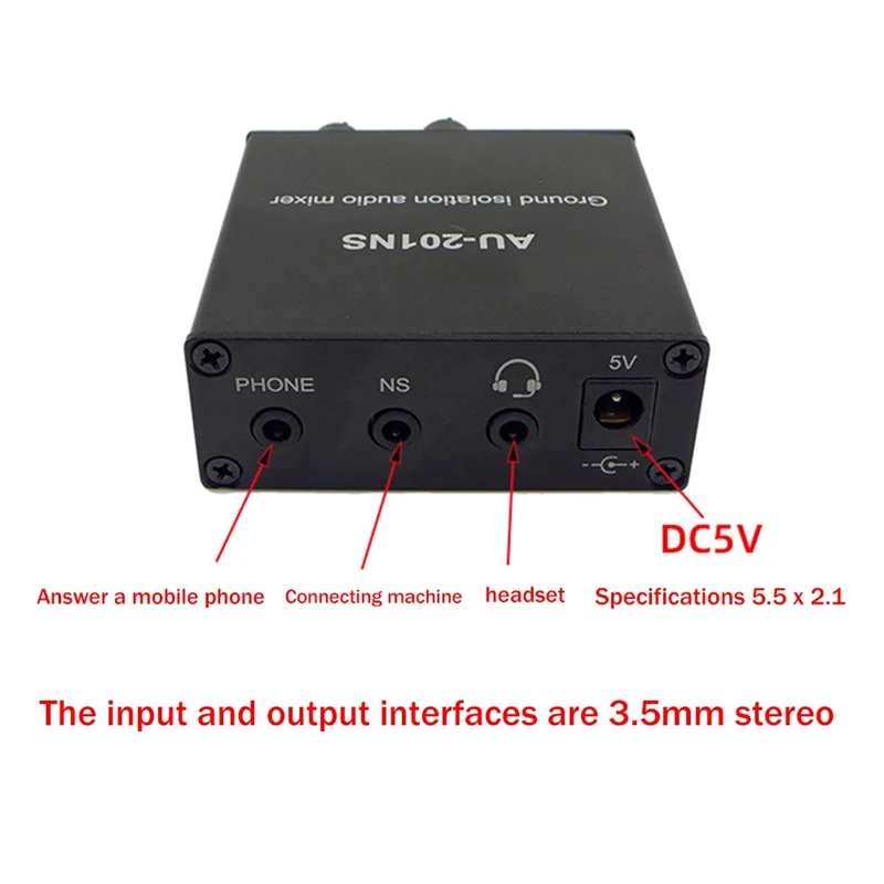 موزع خلاط الصوت ، 2 قناة ، الضوضاء الأرضية DC5V ، LDsolaif ، 2 في 2 خارج الخلاط ، يدعم مكالمات سماعات الرأس ، قابس لنا