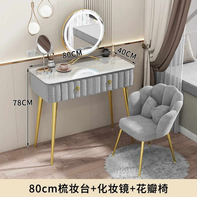 Organizer Chair Vanity Table Makeup Drawer Led Woman Dressing Table Nordic Makeup Mirror Mdf Penteadeira De Maquiagem Tables