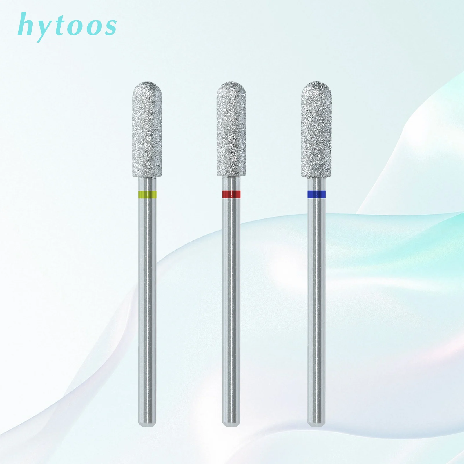 HYTOOS Chrome Diamond Nail Drill Bits Pro Russian Smooth Top Barrel Cuticle Bit for Nail Drill Dead Skin Cleaner Nails Prep Tool