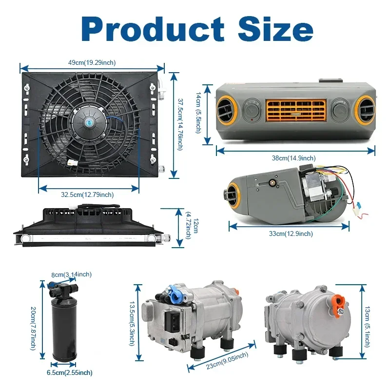 12V/24V A/C 432Universal Electric Car AIR Compressor withSystem – Perfect Climate Control for Trucks Air Conditioning