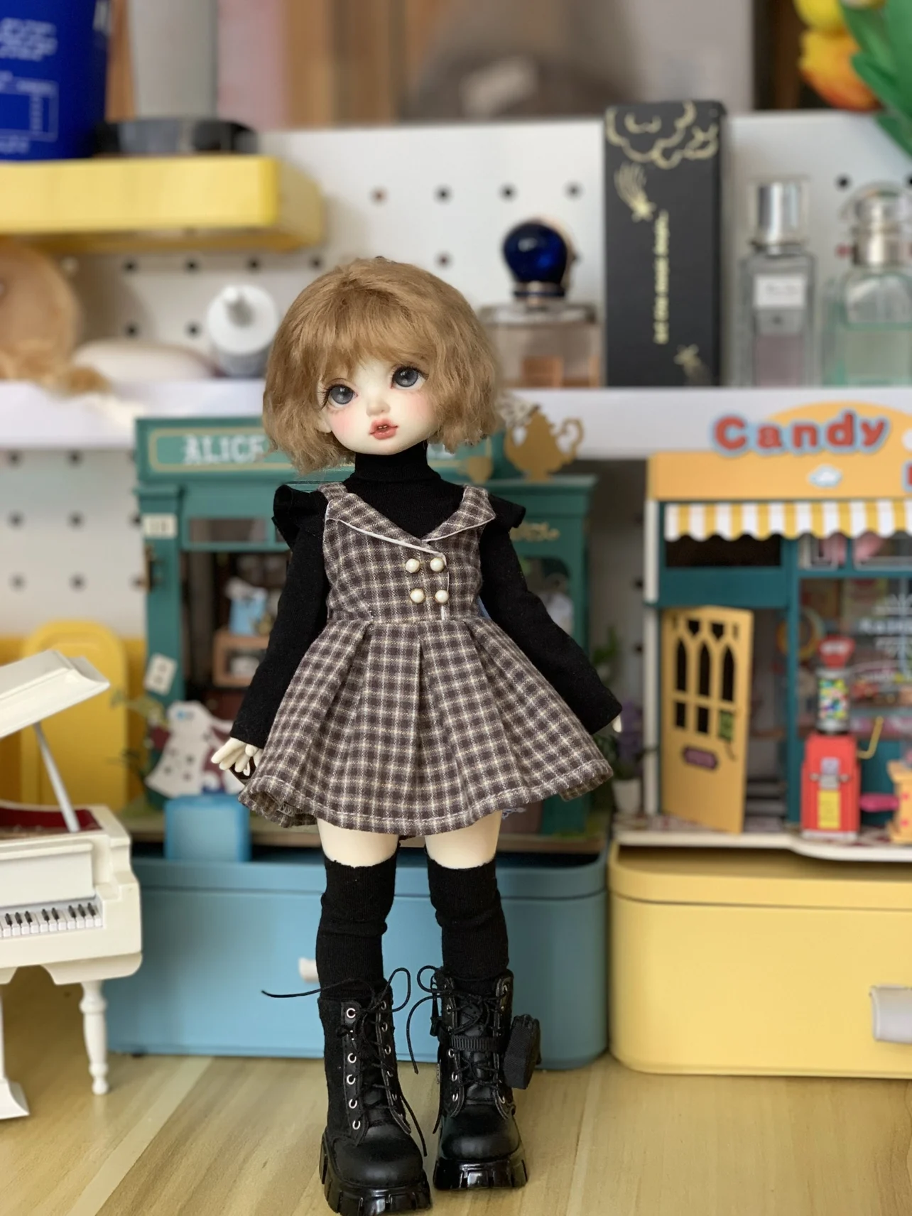 BJD doll clothes suitable for 1/4 1/5 1/6 size cute doll clothes skirt BJD doll clothes 1/4 set doll accessories (3 points)