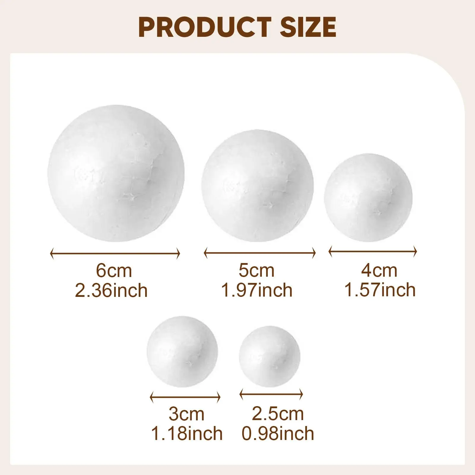 Smooth Craft Foam Balls Round Flexible Material Holiday Ornaments for DIY Christmas Party Home and Classroom Projects view 3