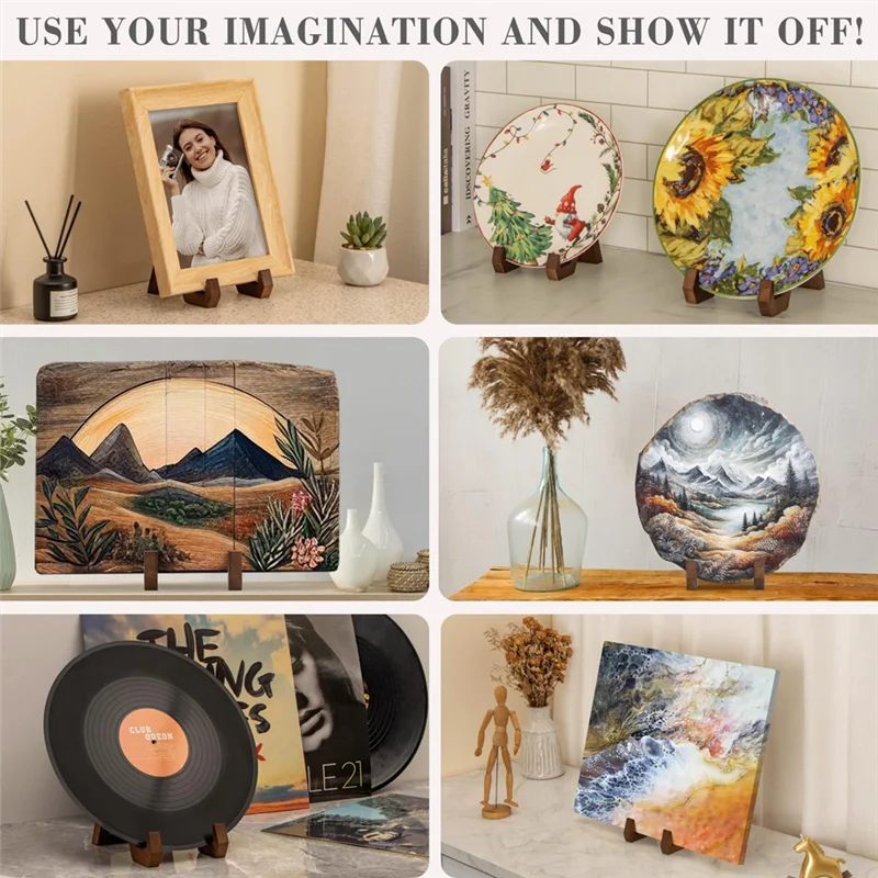 AF89-حامل لوحة خشبية، 3 عبوات من إطار الصورة المزخرف مقاس 6 بوصات لحامل اللوحة المزخرفة