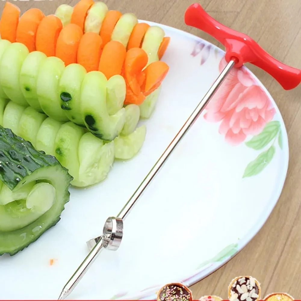 Cucumber Carrot Spiral Knife Potato Twist Slicer Salad Screw Chopper Stainless Steel Vegetable Cutter Kitchen Hand Easy Tool