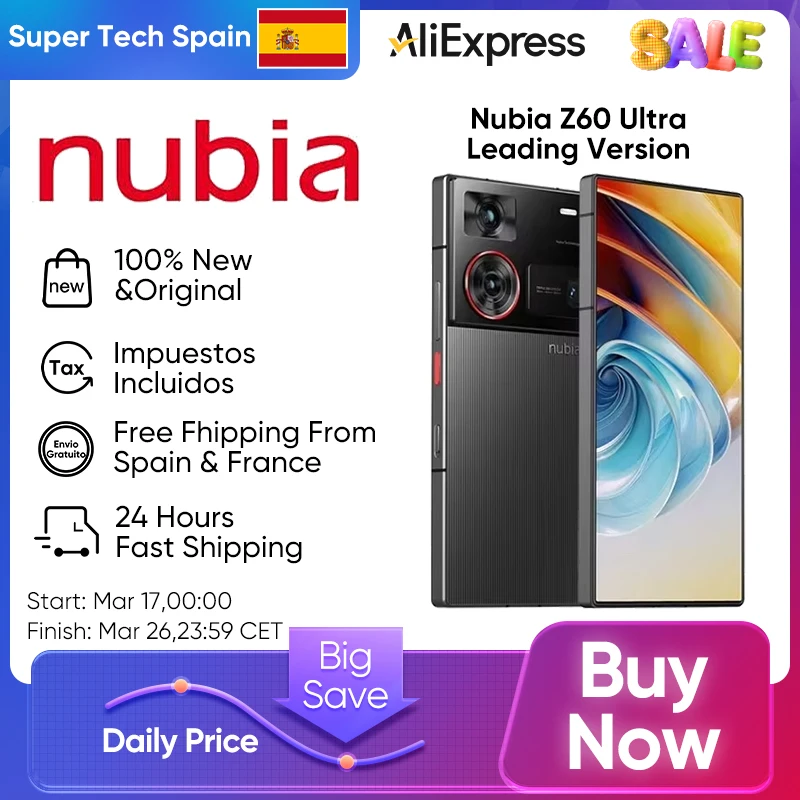 Nubia Z60 Ultra Leading Version 5G Smartphone Snapdragon 8 Gen 3 Leading Version 6,8'' 120Hz