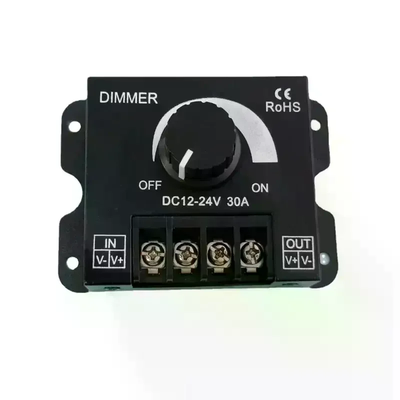 DC 12V 24V 30A PWM Dimming Controller Knob Adjust Rotary Brightness For Single Color LED Controller Dimmers