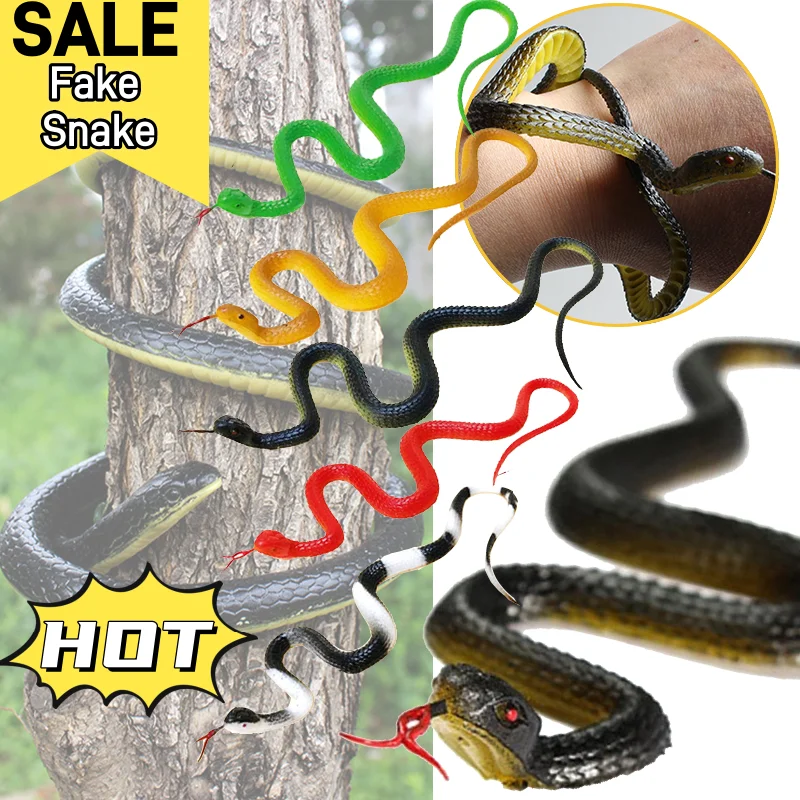 45 سنتيمتر المطاط واقعية وهمية الأفعى الدعامة Anaconda مخيف ديكور لجميع القديسين المزحة تخويف الطيور حديقة وهمية الدعامة هدية طارد الطيور #1