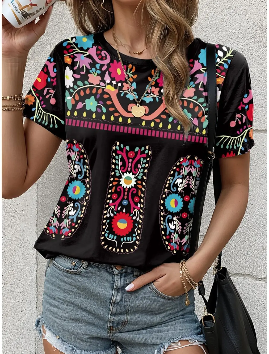 Women's Beautiful Flower 3D Prints T-Shirt Short Sleeve Tees Tops 3D Prints O-Neck Shirt Plus Size Casual Women Clothing Apparel