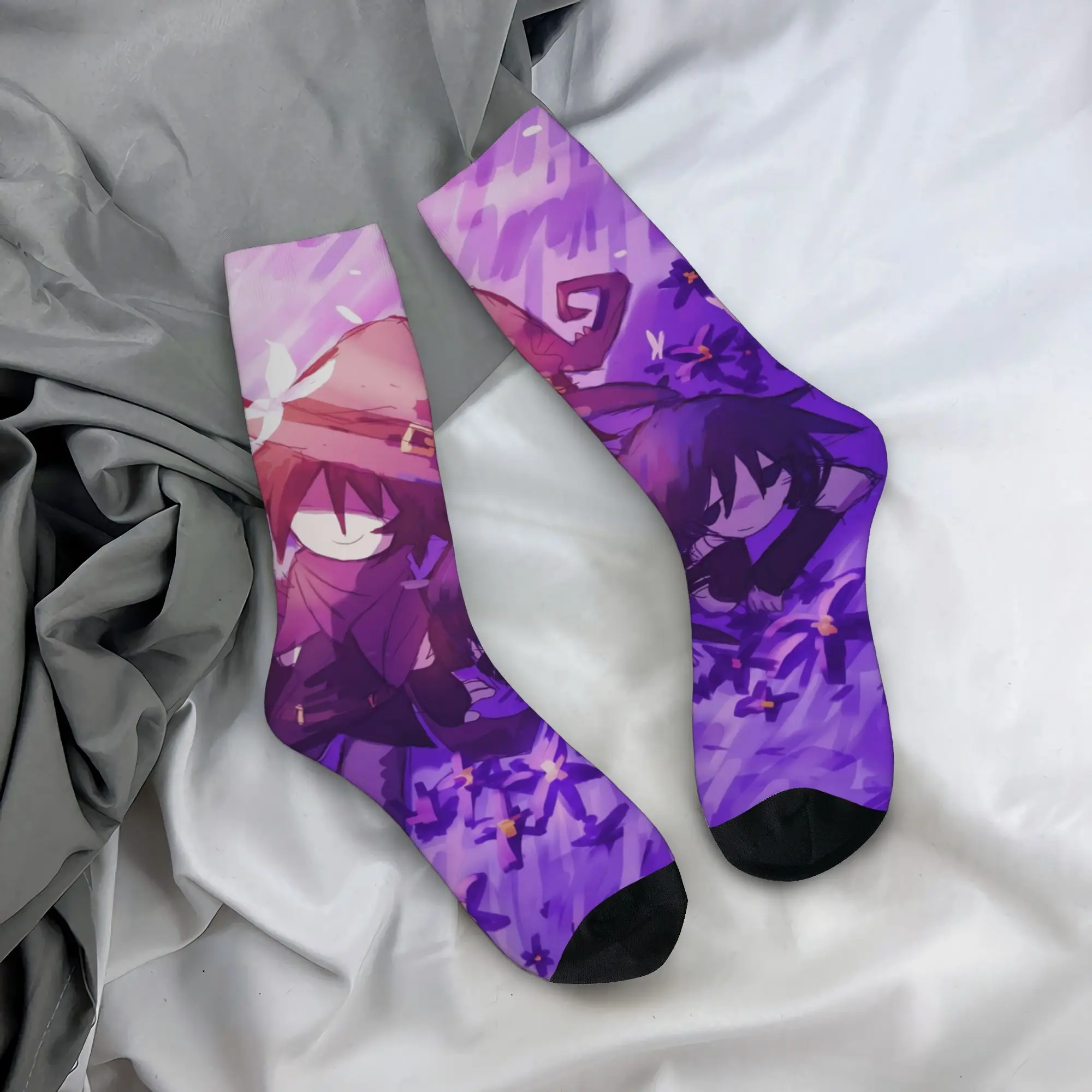 Winter Warm Retro Men's Women's Azuretime Anime Azure Two Time Socks  Sweat Absorbing Sports Socks