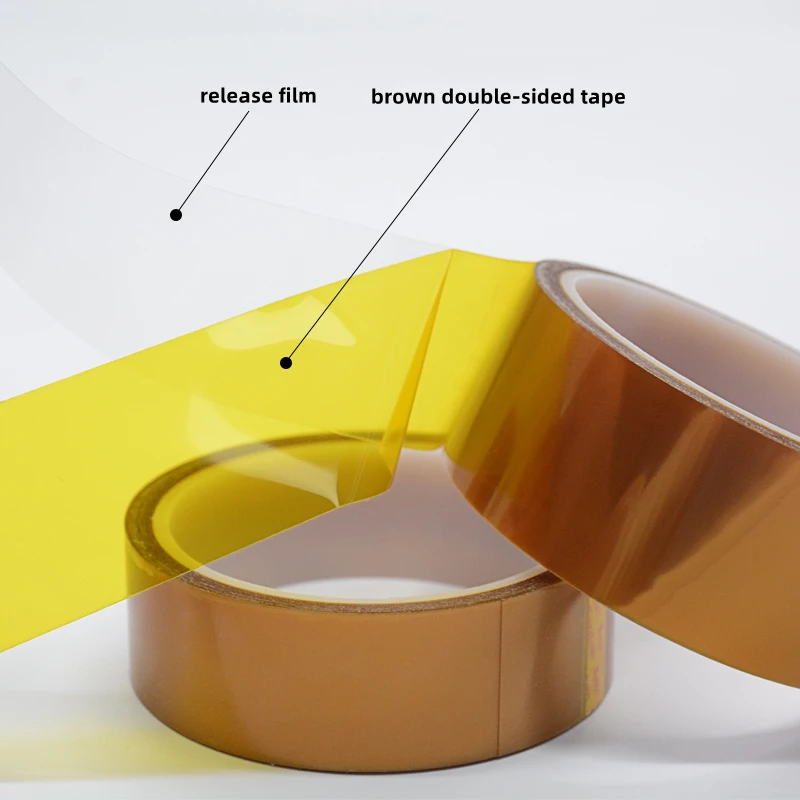 Double-sided Gold Finger Brown High Temperature Tape Heat Resistant Insulation Polyimide Film Adhesive Tape Length 10m