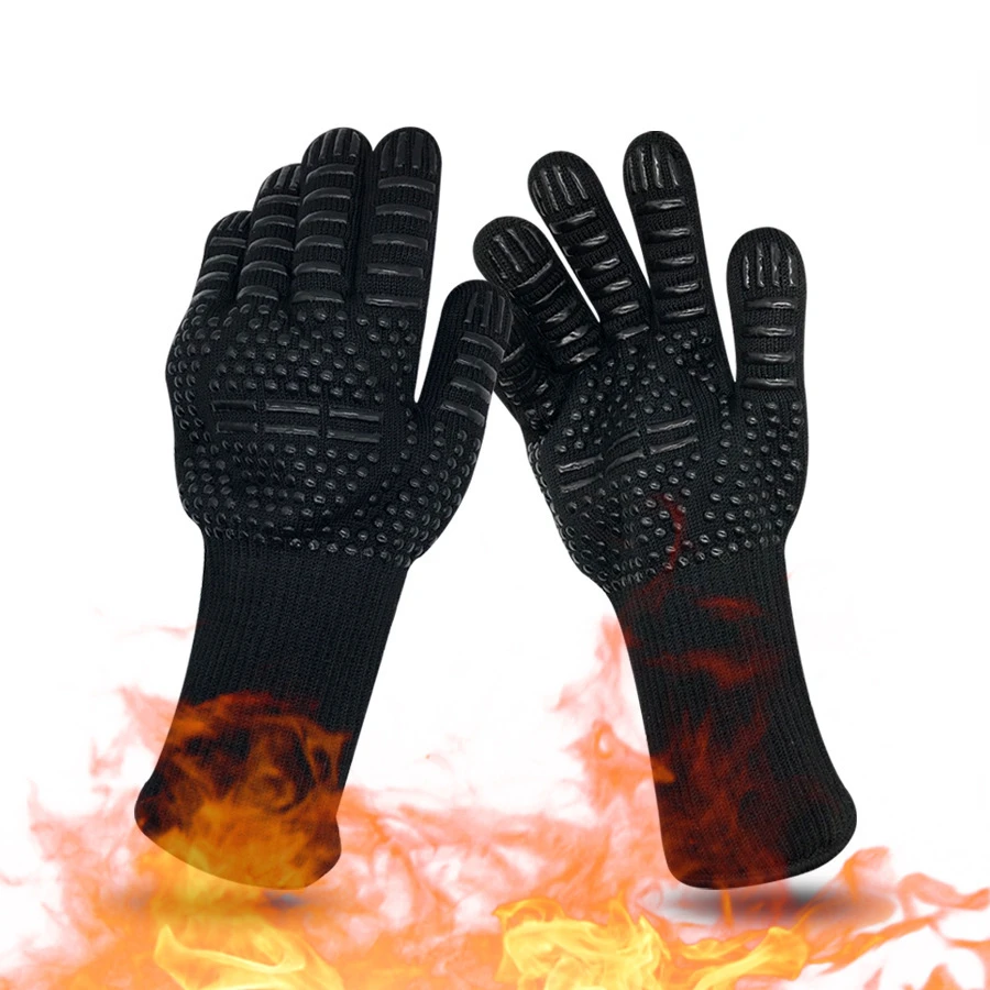 1pcs High Temperature Resistance BBQ Gloves Oven Glove 500 800 Fireproof Barbecue Heat Insulation Glove Labor Protection Glove