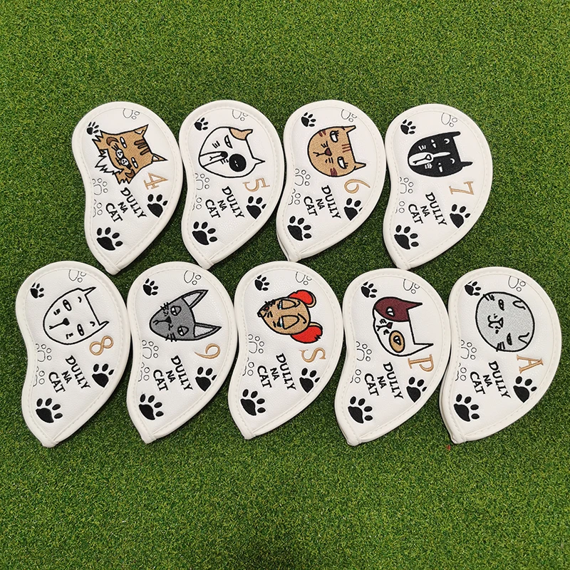 Cute cat Golf Club Iron Cover Golf Iron Head Covers Golf Club Iron Headovers 9pcs Rapid delivery