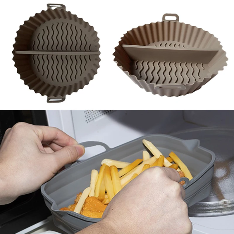 Mir en silicone réutilisable pour friteuse à air, panier de cuisson au four, friteuse à pizza, friteuse à air jetable, accessoires de doublure de poêle, synchronisation de silicone