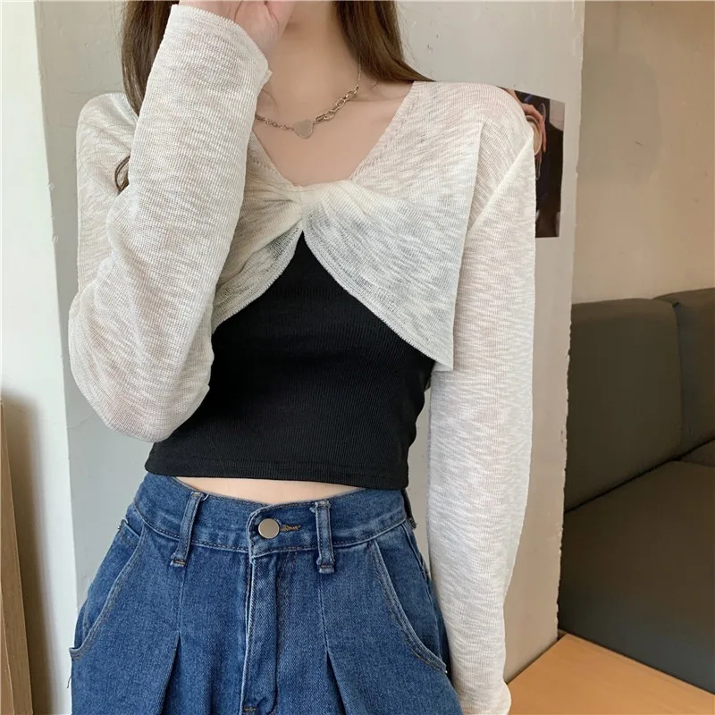 

Sun Protection Ice Silk ort Thin Cardigan Women's oulder awl Summer Skirt Strap Outer irt Korean Sle Slim Fit Long ...