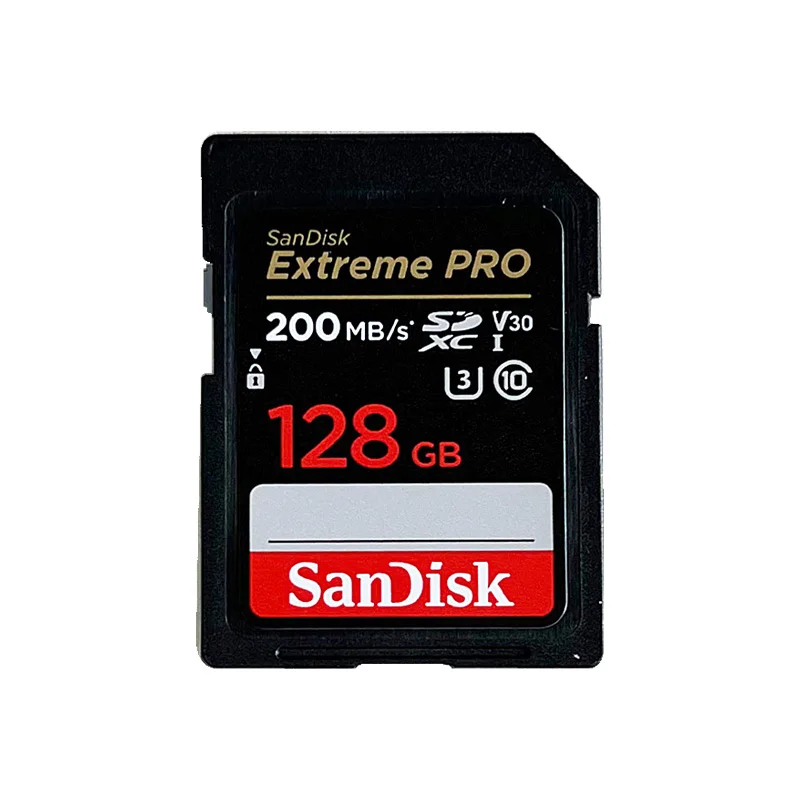 SanDisk Extreme PRO SD 카드, SDH 64G 128G 256G SDXC UHS-I C10, 100 M/s-200 MB/s U3 메모리 카드, 지지대 V30, 4K, 카메라, DV, SLR용