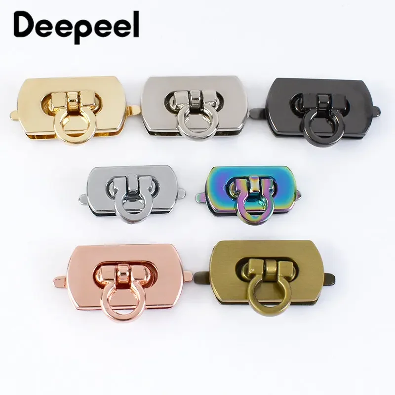 2/5Pcs 30x17/25x13mm Bag Locks Buckle Fashion Twist Turn Lock Snaps DIY Replacement Latch for Bags Purse Click Clasp Closure