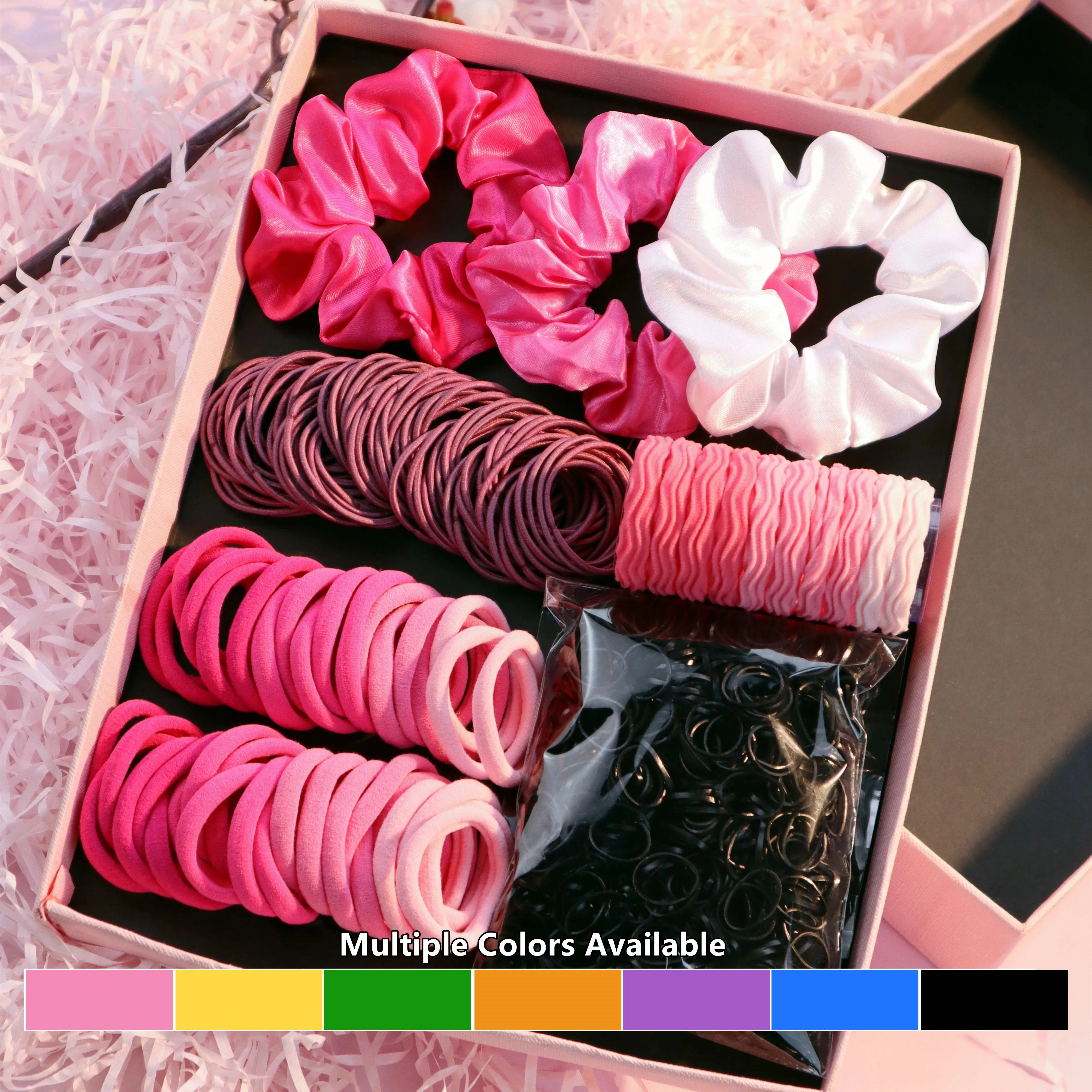 Gift box Style Hair Accessories for Woman Set Seamless Ponytail Holders Variety Hair Scrunchies HairBands Scrunchy Hair Ties