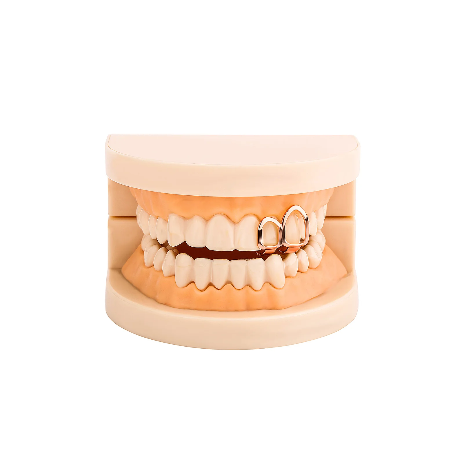 GUCY Rapper Two styles Fangs Teeth Grillz Cap Top Bottom Hip Hop Metal Halloween Tooth Jewelry