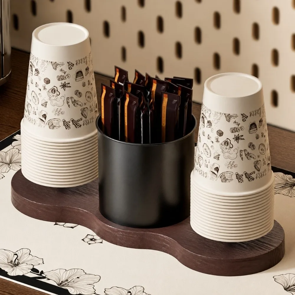 Heavy Duty Paper Cup Dispenser Space Saving Easy Access Desktop Cup Organizer Modern Sturdy Cup Holder Rack Dining Area