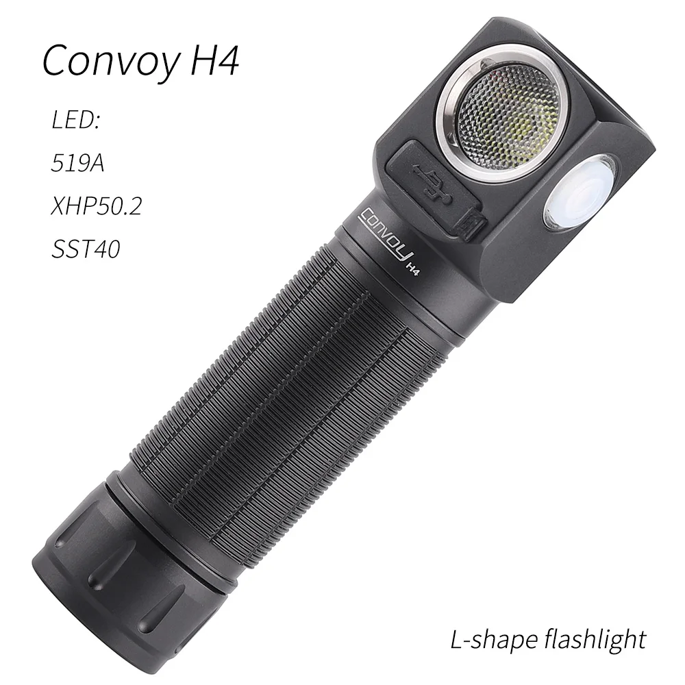 Convoy H4 SST40 519A XHP50.2 B35AM Multifunctional Flashlight Headlamp 21700 Flashlights Torch Type-c with Battery view 2