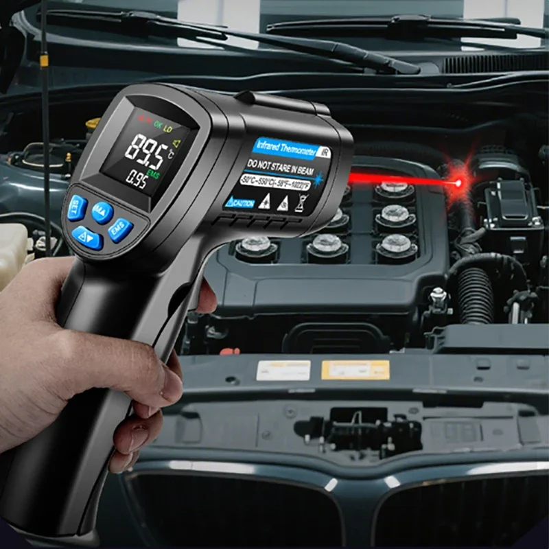 Пистолет-метр, пирометр, инструмент, инфракрасный термометр, ручной лазерный измеритель температуры, промышленный высокоточный измеритель температуры