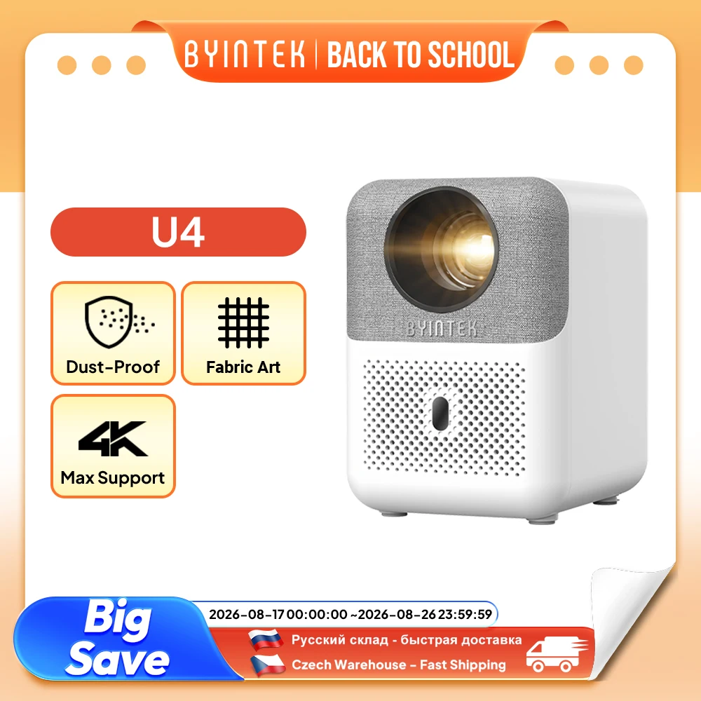 BYINTEK U4 LOVE 1 Smart Mini Home Theater Projector 4K 1080P Video Android WIFI for Smartphone Cinema