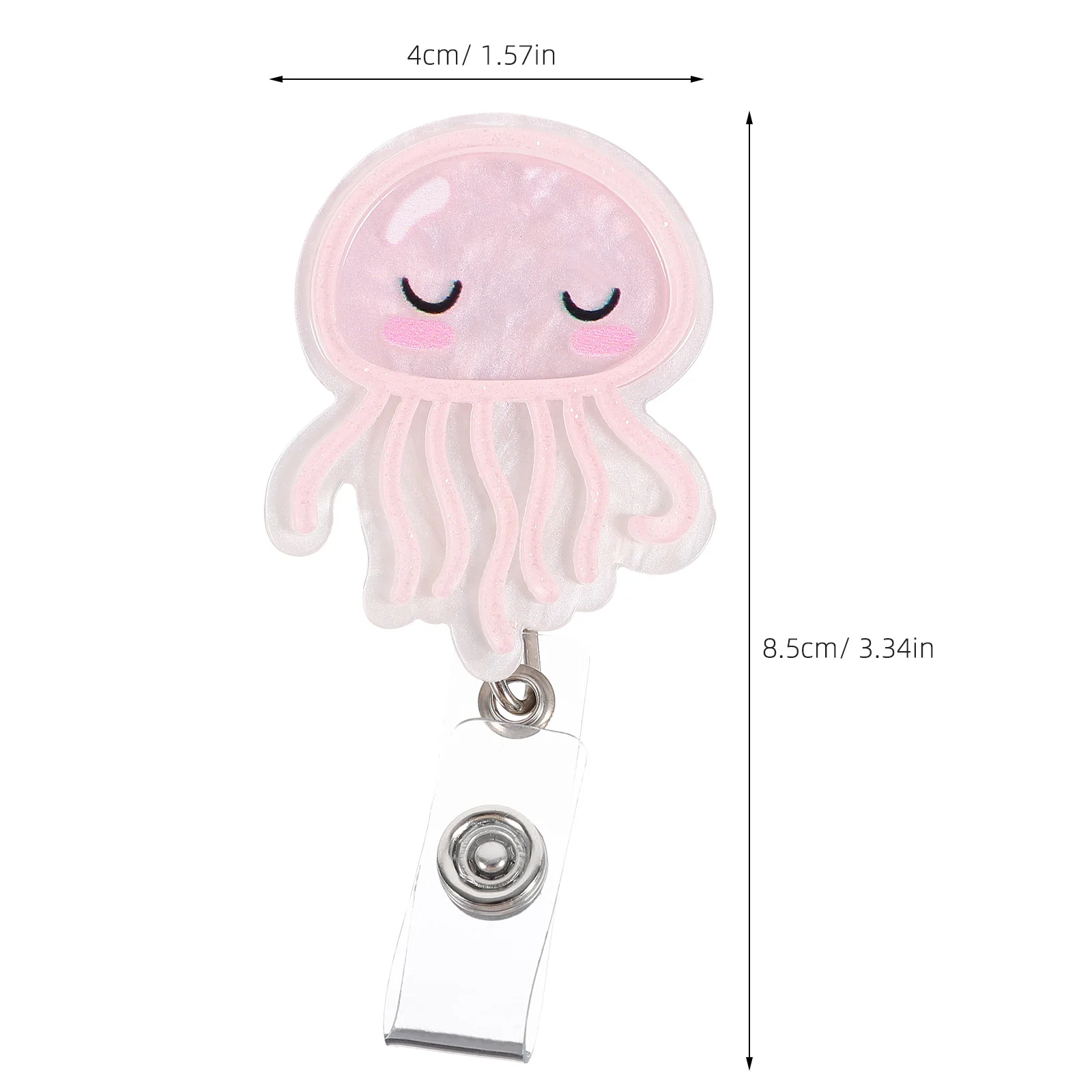 Imagem -04 - Retrátil Badge Holder Clip id Lanyard Badge Reel Nome Tag Card Médico Enfermeira Escritório Credencial Titular Desenhos Animados Jellyfish