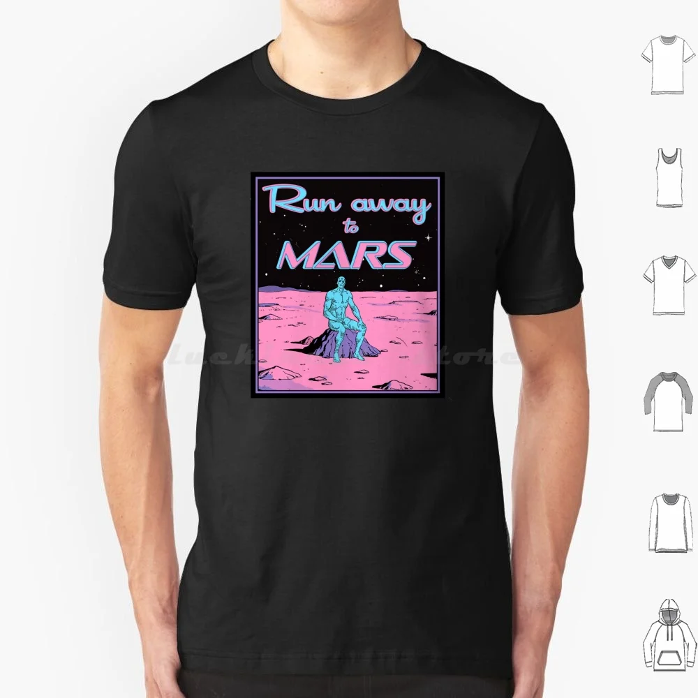 Camiseta con póster de Run Away To With Dr. Manhattan, Camiseta de algodón para hombres y mujeres, estampado artesanal, Run Away To Marks Talk Dr Manhattan Watchmen, divertido