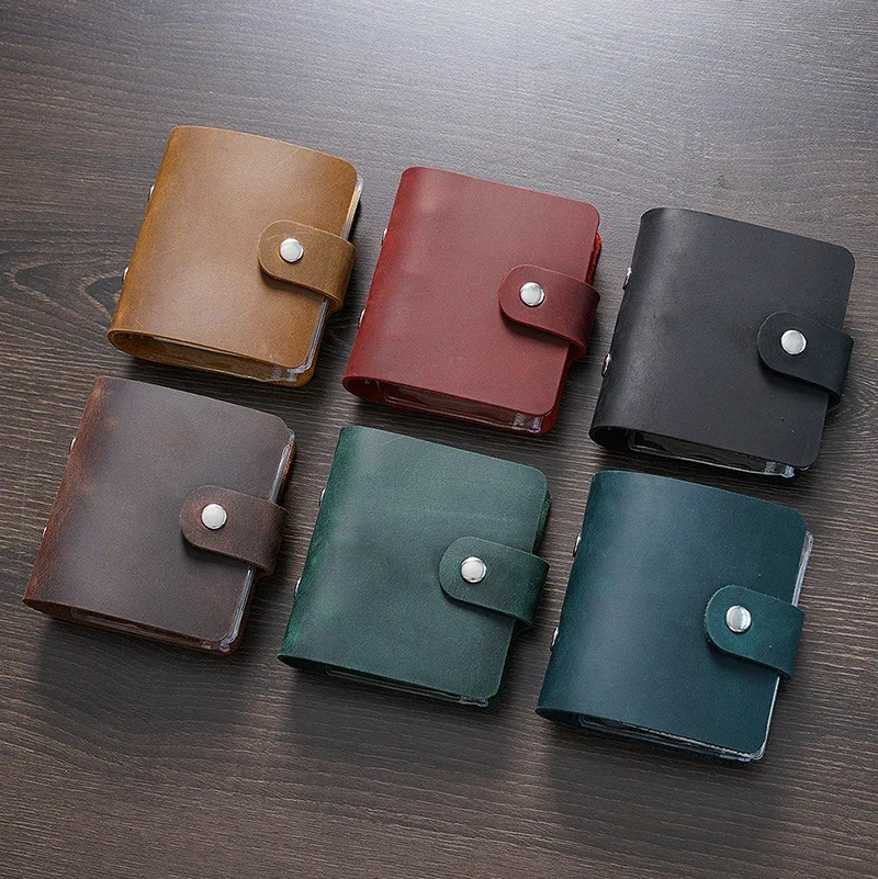 Leather A9 Size Ring Planner with 3 Hole Binder Mini Notebook Retro Portable Notepad Diary  Loose-leaf Planner Memo Pad