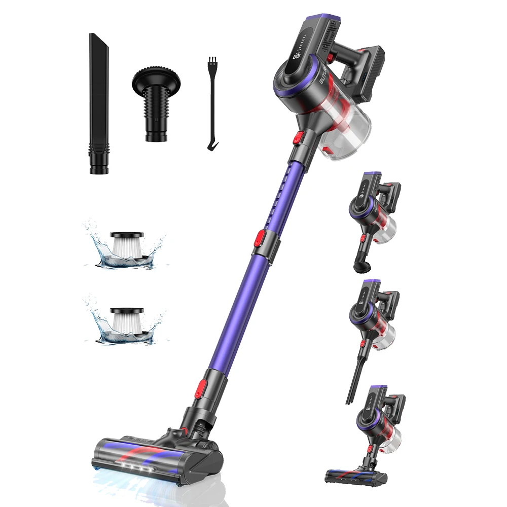 Buture JR400 Cordless Vacuum Cleaner Handheld Wireless 450W 38KPa with Touch Display Home Appliance for floors/carpets/dog hai