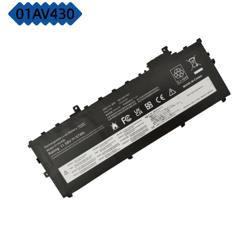 11.58V 57WH 01AV430 Laptop battery for Lenovo ThinkPad X1 Carbon Gen 6 Series (20HR 20K3 20K4 20KG 20KH, 20KGS) 01AV429, 01AV431