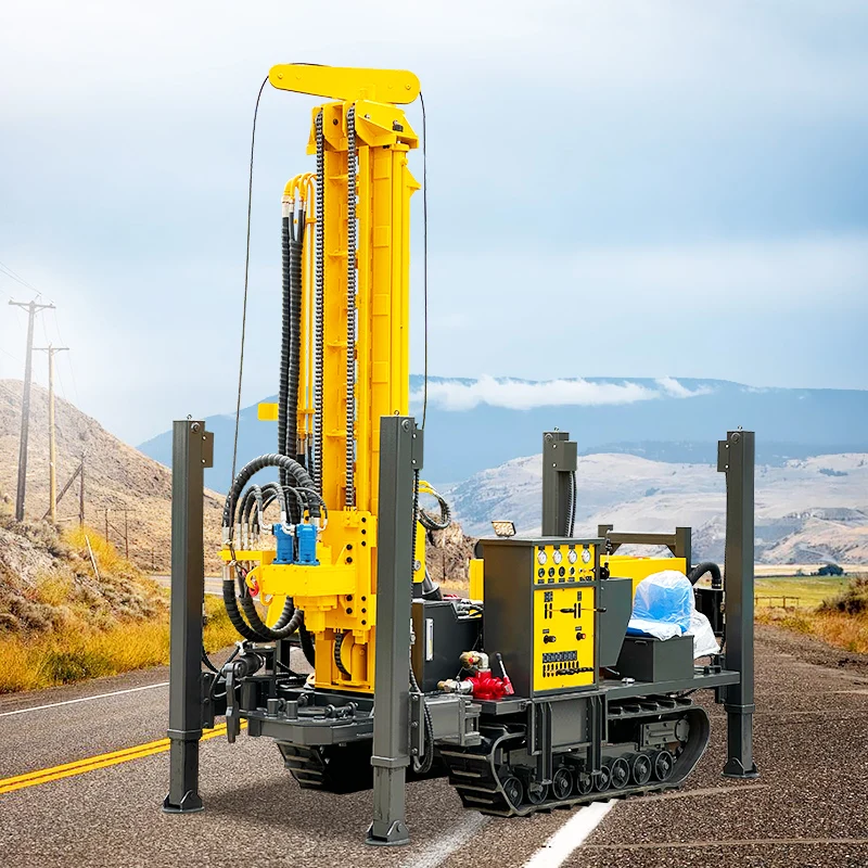 Pompa pneumatica montata su cingoli per perforazione di pozzi d'acqua DTH sotterranei profonde da 180 m alimentata a diesel approvata CE personalizzata