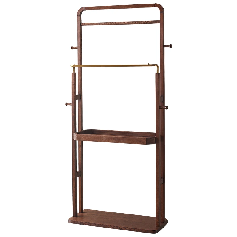 

LTT bedroom solid wood floor hanger simple multi-functional living room clothes rack