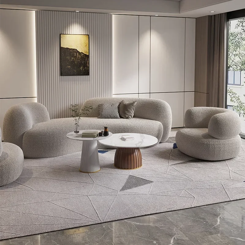 New light luxury lamb wool fabric sofa home living room beauty salon clothing store