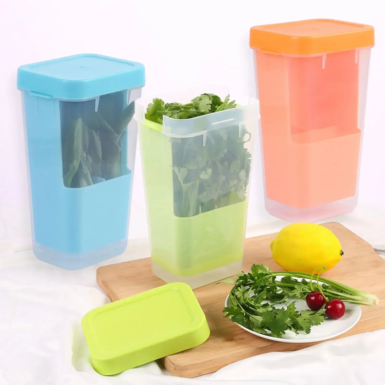 

Fresh Herb Keeper for Refrigerator Herb Saver Storage Container Vanilla Vegetables Fresh Preservation Bottle for Refrigerator