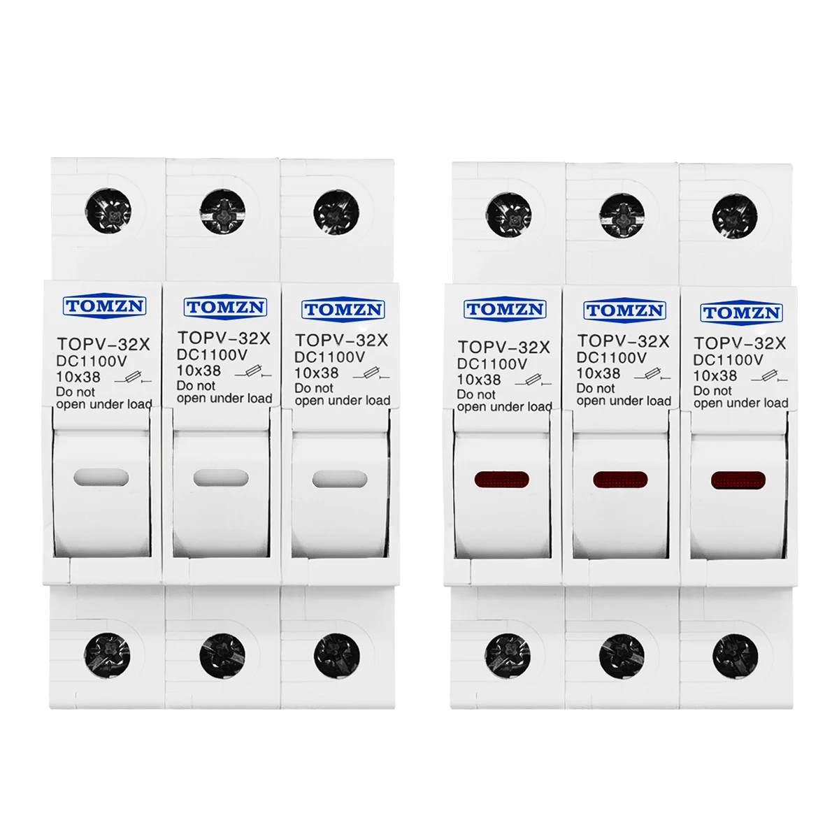 TOMZN 1P 2P 3P 4P 1100V DC فيوز حامل 10*38 مللي متر الجهد العالي PV TOPV-32X قاعدة نظام الضوئية حماية حامي gPV جديد