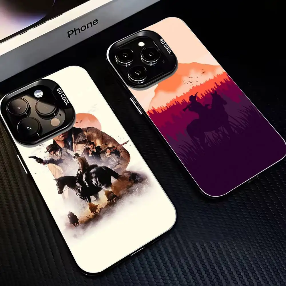 

R-Red Dead Redemption RDR Phone Case For iPhone 16,15,14,13,12,11,Mini,Pro,MAX Black Matte Shockproof Cover