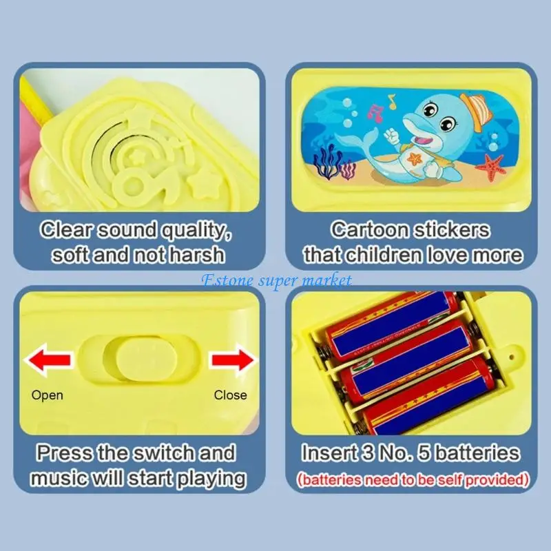

090B Musical Activity Mat for Children Piano and Drum Combo Playmat Encourages Coordination & Musical Exploration