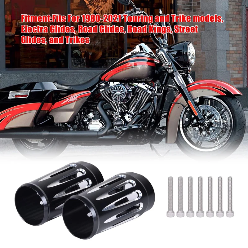 

For Touring Trike Models 1986-2019 Motorcycle Front Fork Boot Slider Covers Aluminium For Harley Road King Street Electra Glide