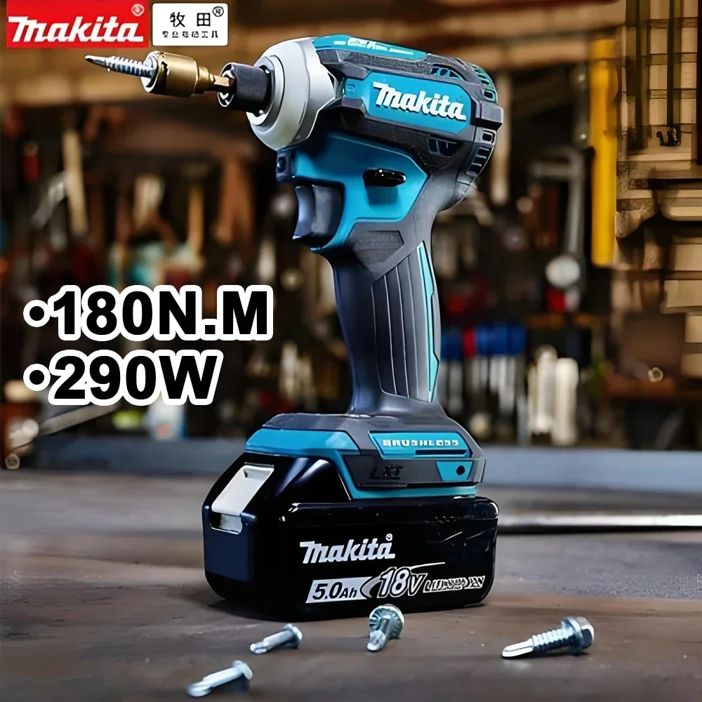 

Makita 18V LXT Cordless Impact Driver DTD173 Brushless Electric Drill Screwdriver Wood/Bolt T1/T2-Mode Twin LED Light 180 N·m