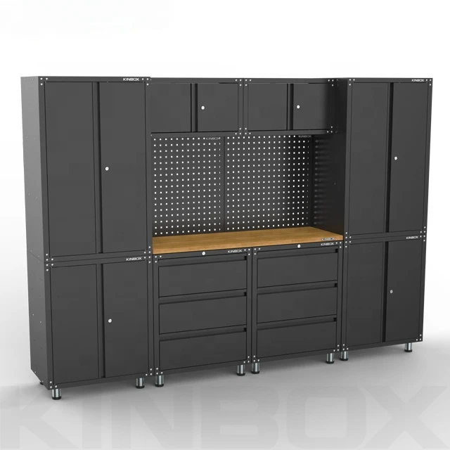 Kinbox 11 Pieces Modular Garage Cabinet Hardware Work Table for Tool Storage